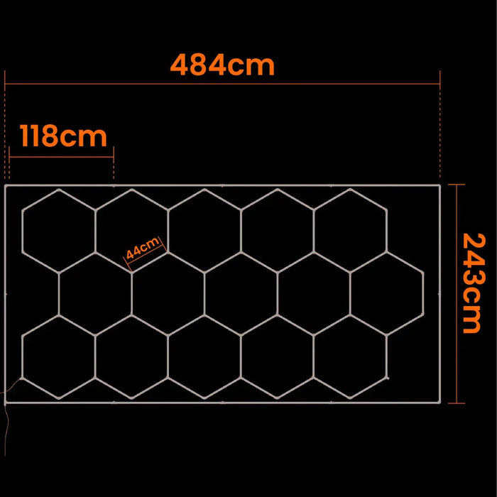 Tavan LED Honey Comb 15 hexagoane plus Ram 696W 484x 243cm 4000K SML