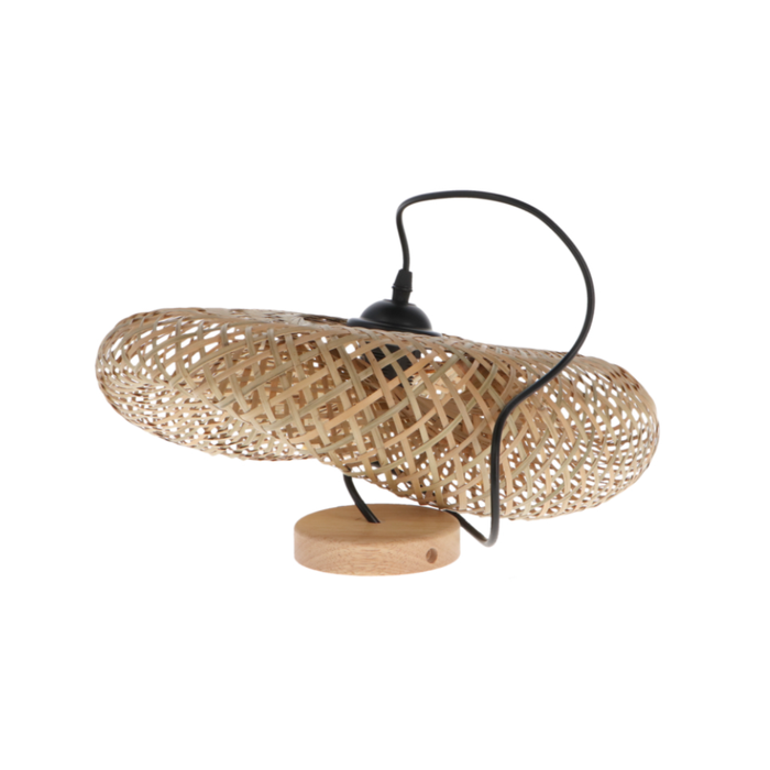 Lampă Suspendată din Ratan Ohana, E27, Design Boho Modern, Ø34 cm
