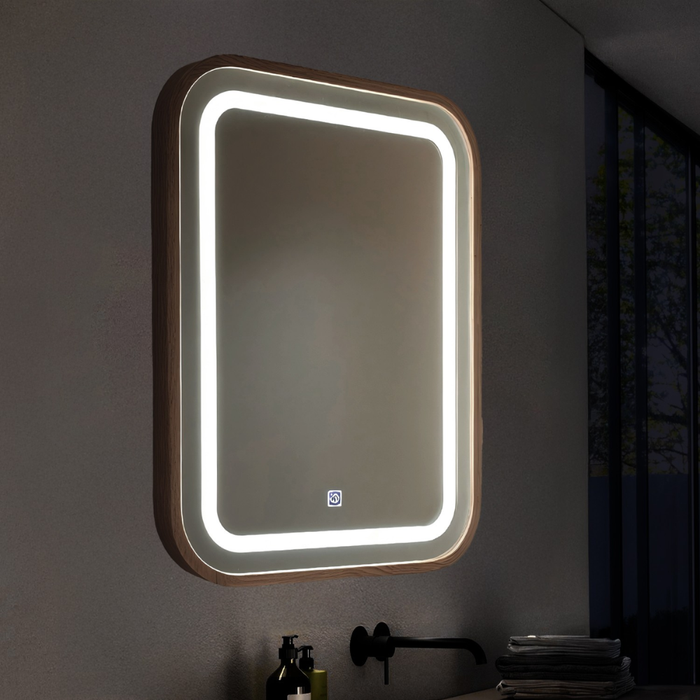 Oglindă Baie cu LED 3CCT și Funcție Touch, 20W, 60×80 cm, IP44