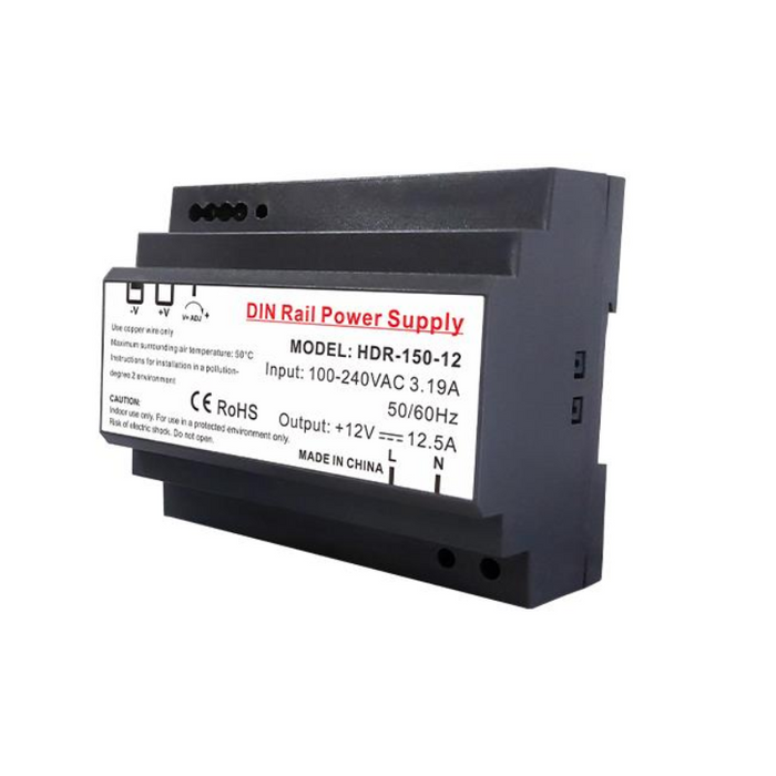 sursa alimentare pe sina DIN, sursa DIN Rail 150W, surse DIN 12,5A, surse alimentare 150W montare pe sina DIN, ledia.ro