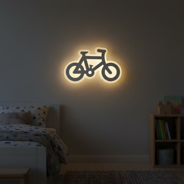 aplica LED cu formă de bicicletă albă