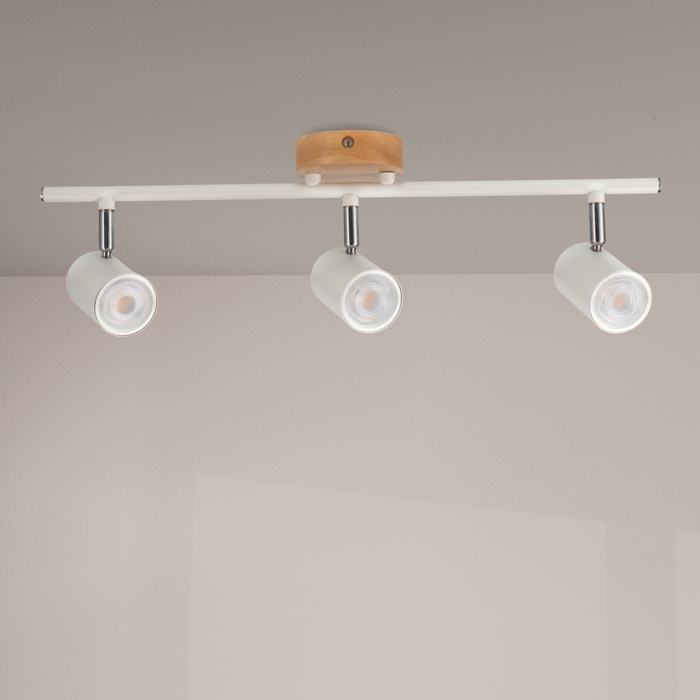 Spoturi tavan reglabile WOOD alb și lemn
