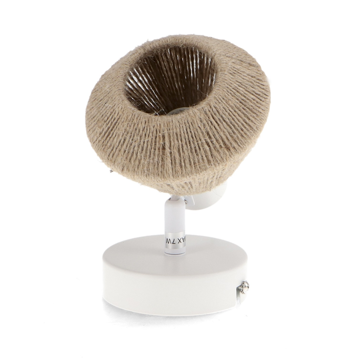 Aplica tavan E14 eco-rustică, Spot decorativ cu finisaj natural