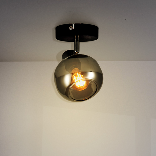 Aplica Seria Glass cu 1 spot E14, finisaj negru, sticlă și metal