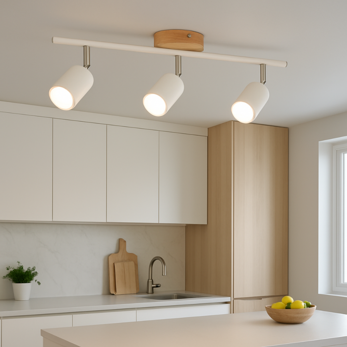 Lustră tavan triplă WOOD design natural