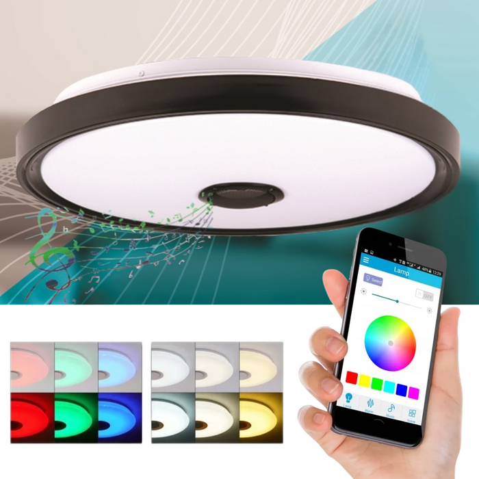 Aplicația mobilă care controlează lumina și sunetul plafonierei Cosmo
