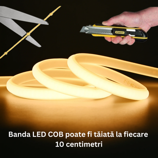 banda led 220v, banda led COB 220V, benzi COB 220V, banda cob profesionala, banda COB IP65, banda LED COB 50m, banda COB 220v exterior, ledia.ro