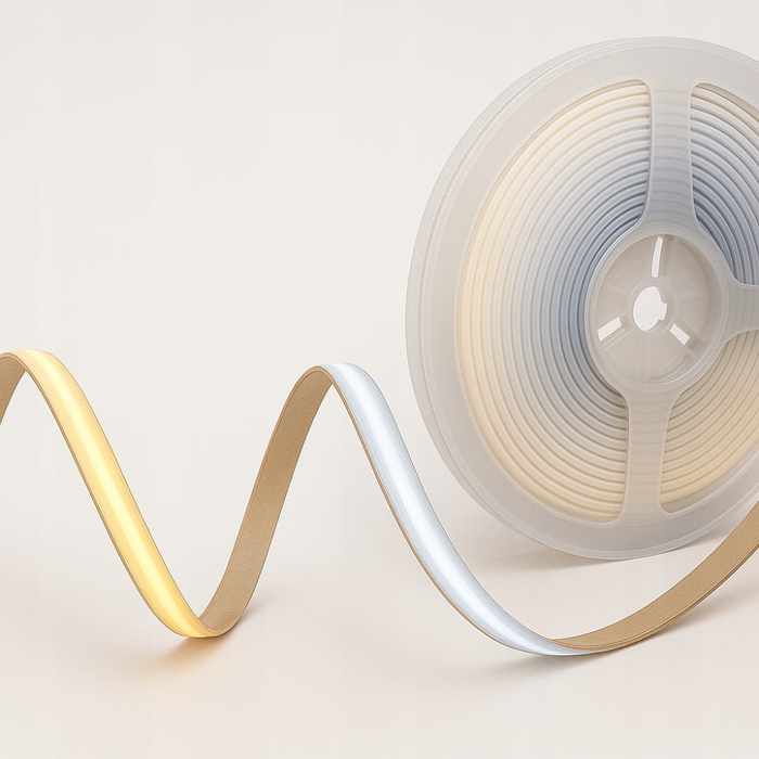 Bandă LED CCT reglabilă 2700K–6500K cu telecomandă
