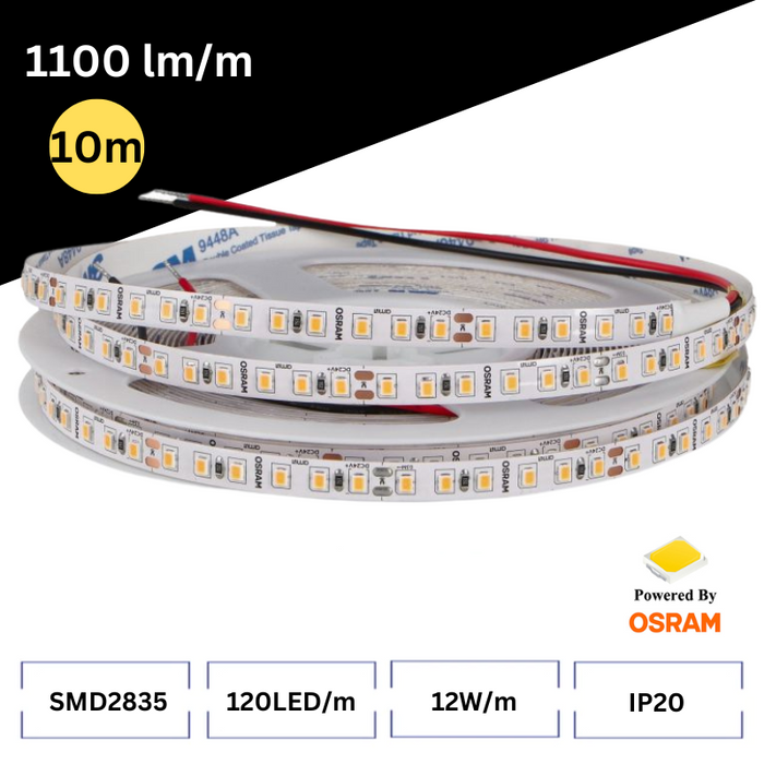 banda led smd2835, banda cu led Smd Osram, banda led 12w/m, banda led 120led, banda led 10m, banda cu leduri Osram, banda led rola 10m, banda led 24v, ledia.ro