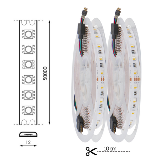 banda led RGB+3000K, banda cu leduri 24v interior, banda led RGBW 5m, benzi led 24V, banda led dedeman, banda led SMD5050, banda led interior, ledia.ro