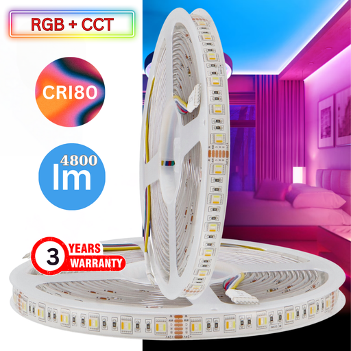 banda led 24v RGB+CCT, banda cu leduri 24v, banda led 5m, benzi led 24V, banda led dedeman, banda led SMD5050, banda led exterior, ledia.ro
