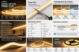 Bandă LED COB Free Cut 24V 13W/m CRI90 - infografic tehnic