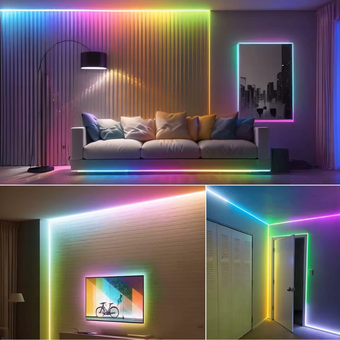 Detaliu LED COB RGBW adresabil pe bandă 24V DC