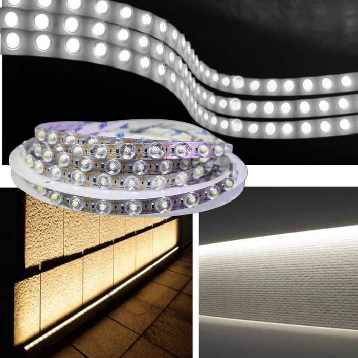 banda led optica, banda led cu lupa, banda led lentila optica, banda led 24v, banda led interior 10m, banda led smd2835, banda led 24w/m, ledia.ro