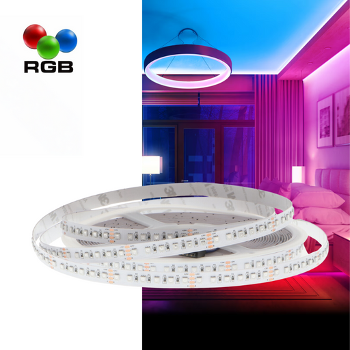 banda led rgb, banda 24v multicolora, banda cu led rgb, 120LED, banda LED 10 metri, banda cu leduri RGB, 10 metri banda RGB, banda LED RGB interior, ledia.ro