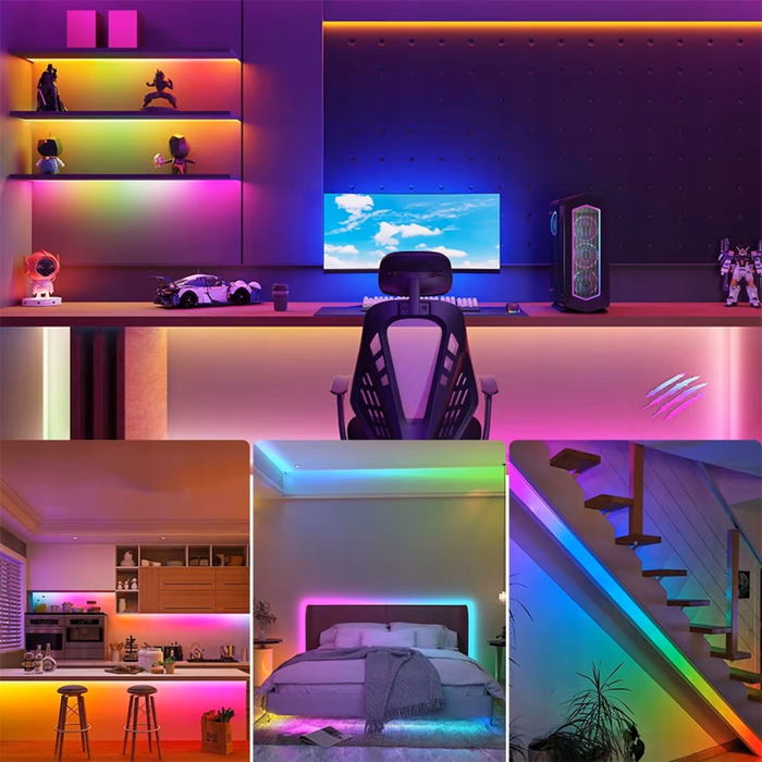 Bandă LED RGBW 24V cu telecomandă IR 40 funcții