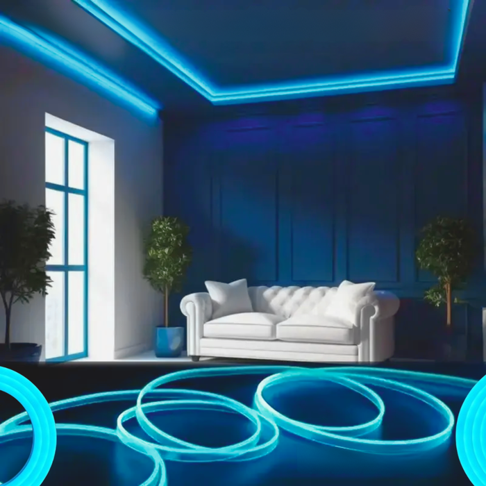 Bandă Neon FLEX Albastru Deschis 230V DC pentru interior