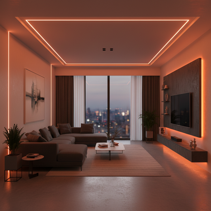 Bandă Neon Portocaliu 24V 120 LEDm lumină uniformă