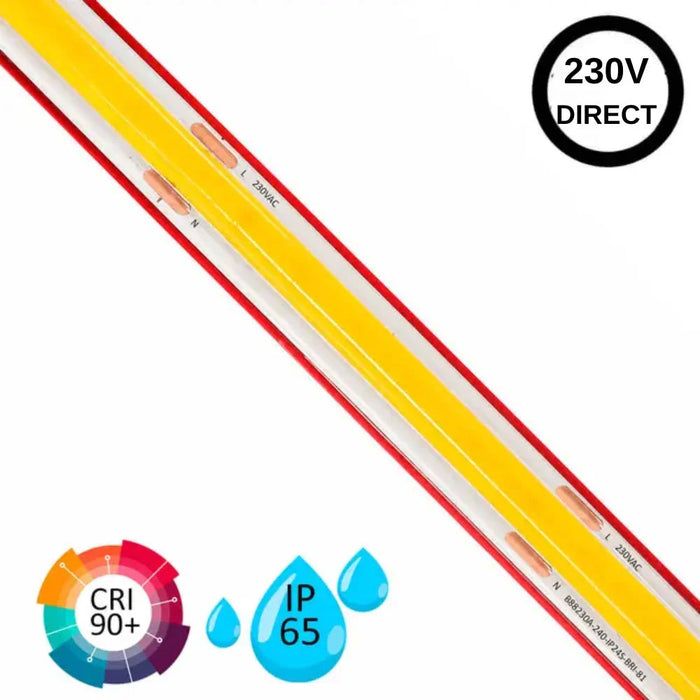 Detaliu chip COB 1200lm/m cu lumină continuă uniformă