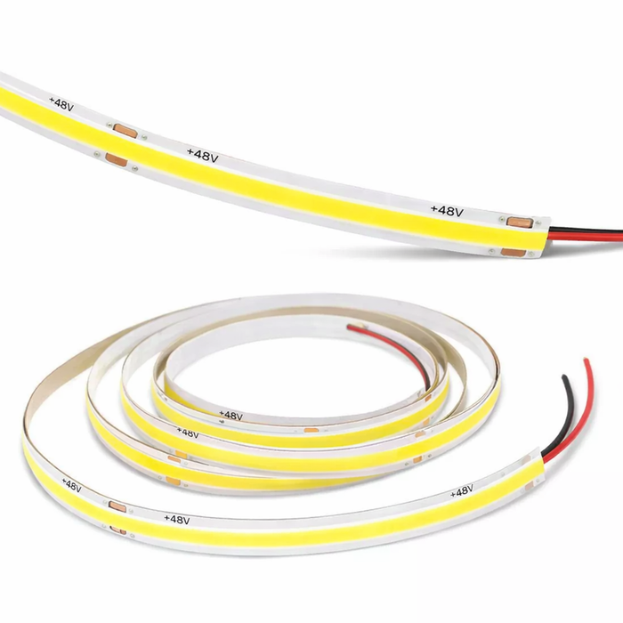 Bandă LED COB 48V DC 480 LED/m  3000K Alb Cald 5M IP20