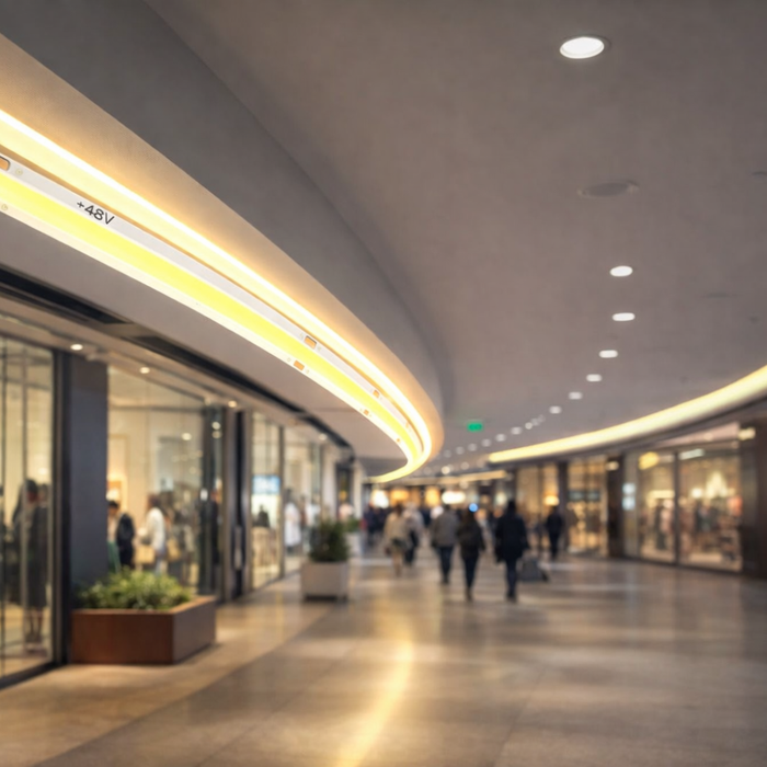 Bandă LED COB 48V DC 480 LED/m  3000K Alb Cald 5M IP20