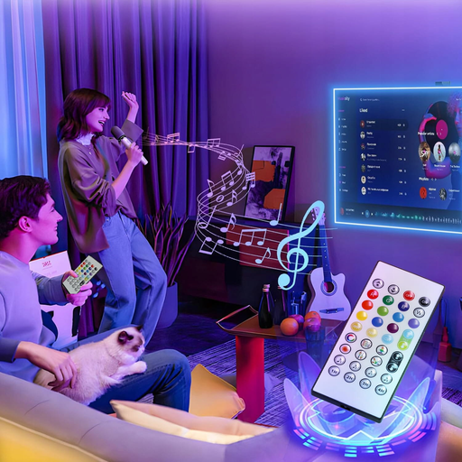 Set Profesional Bandă LED RGB+CCT 10M, 24V, cu Senzor Muzical și Telecomandă