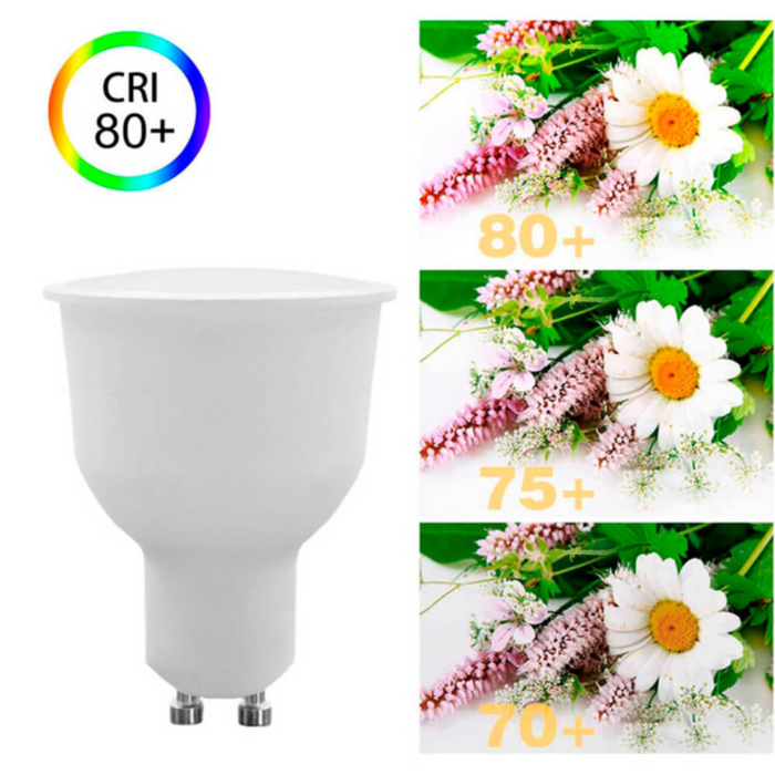 Spot LED GU10 10, lumină rece de 6000K pentru interior cu un CRI 80, ledia.ro
