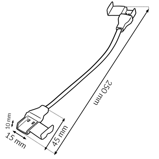 adaptor LED COB cu cablu 30cm, conector cu fir pentru bandă LED 220V