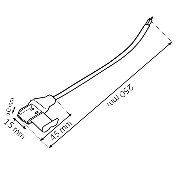 cablu de alimnetare cu lungime 250mm pentru banda cob 230v