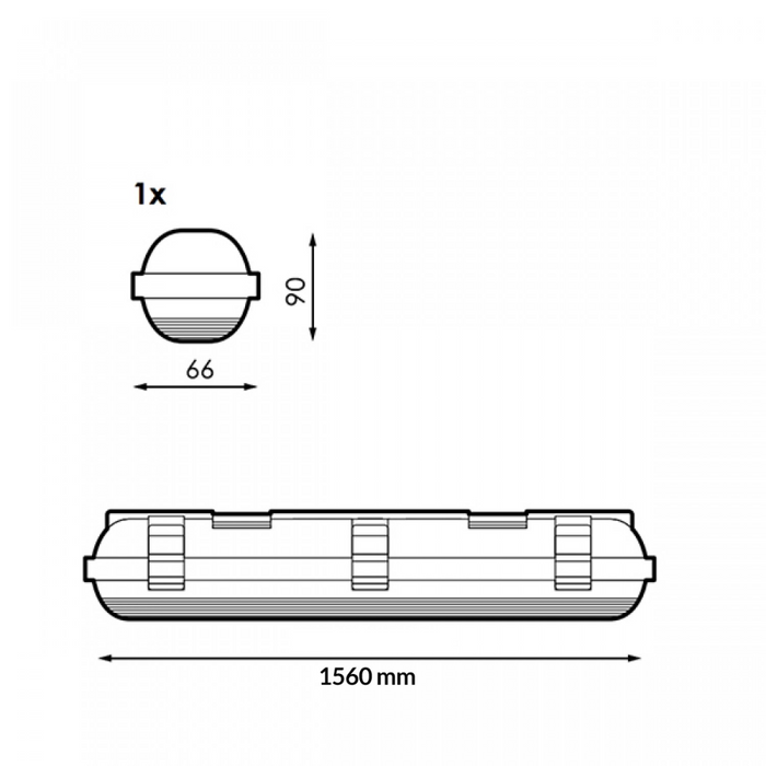 dimensiuni carcasa pentru tub led 150cm, ledia.ro