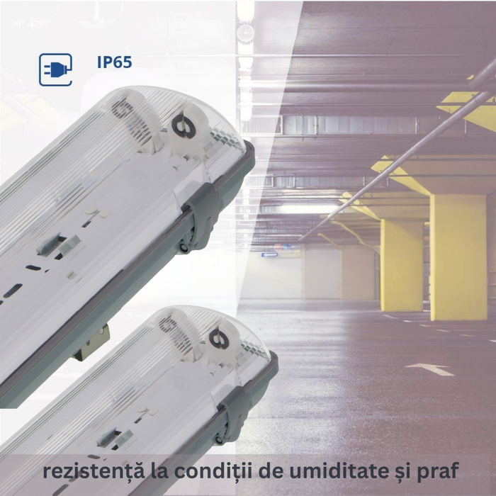 Corp etanș pentru tuburi LED Lage, montaj plafon/perete, 1200 mm ledia.ro


