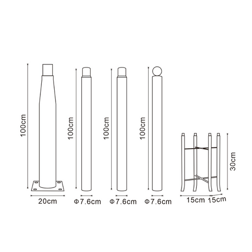 Coloană de susținere lampă stradală finisaj gri