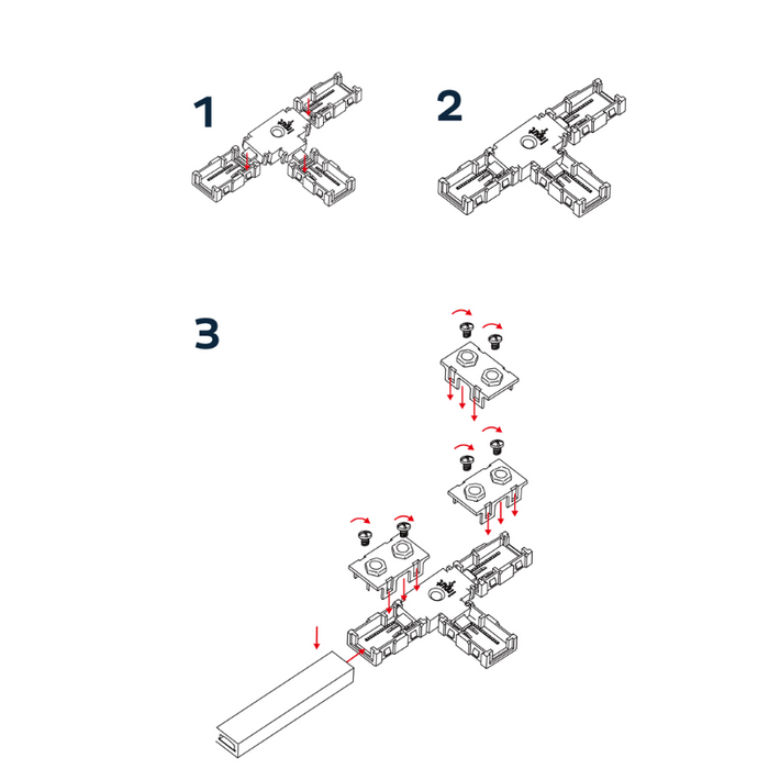conector cu 2 pini, conector forma t, conecyor imbinare banda led, accesorii banda led, conector in forma de T, set conectori, conector banda led dedeman, ledia.ro