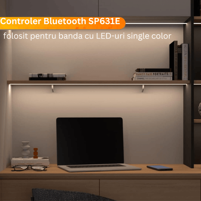 Controler Bluetooth Monocolor SP631E, 12A 5-24V - ledia.ro