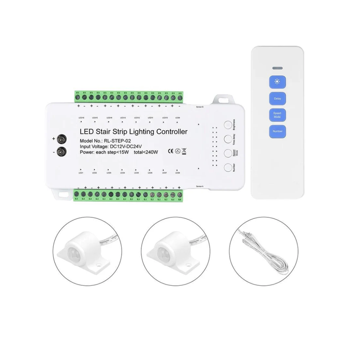 Controller LED pentru efecte pe trepte, senzor si telecomanda incluse