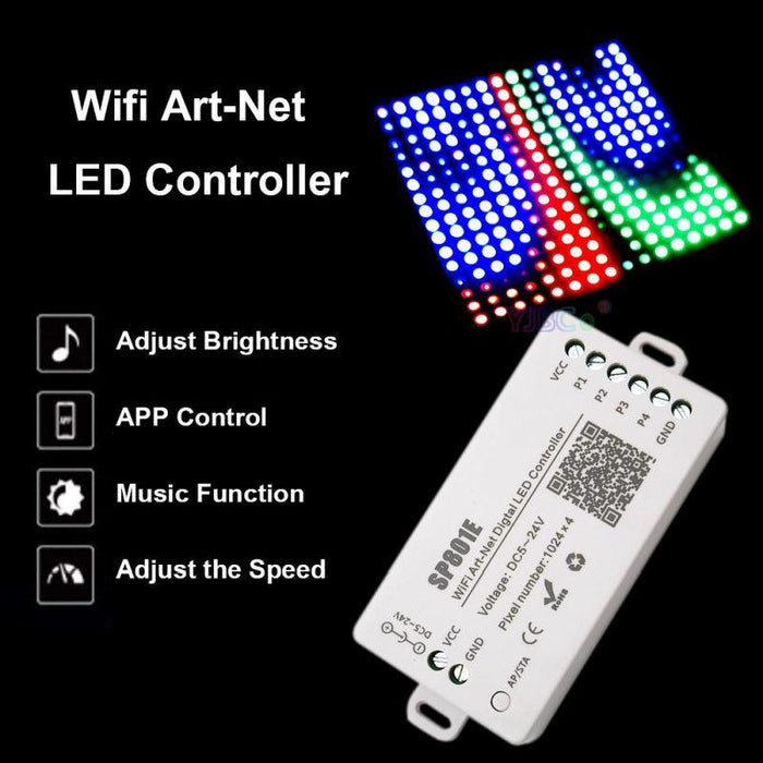 Controller Art-Net WiFi SP801E pentru benzi digitale - ledia.ro