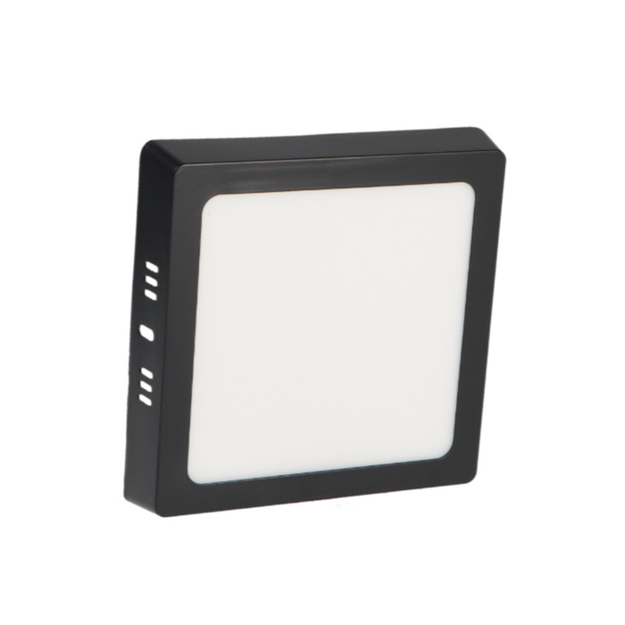 Iluminat LED compact aplicat pătrat negru 12W
