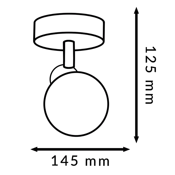 Aplica baie IP44 cu glob luminos opal