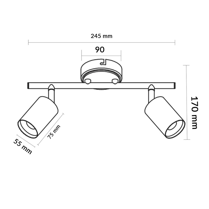 plafonieră minimalistă metalică neagră