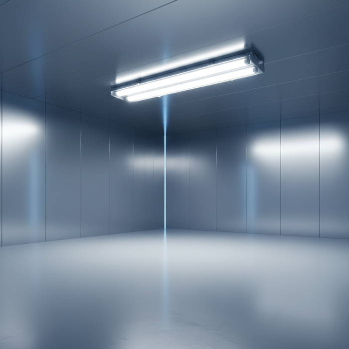 Lampă LED profesională pentru ateliere, hale și depozite
