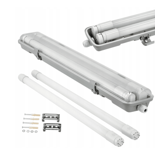 Corp de iluminat ermetic LED IP65 montat pe tavan într-un garaj modern
