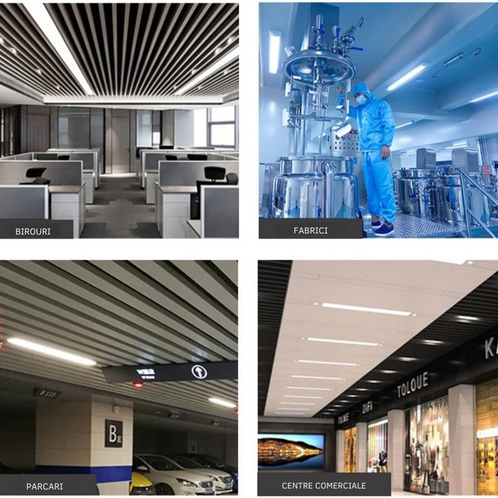 Corp led liniar slim pentru fabrici, garaje, birouri sau centre comerciale, ledia.ro