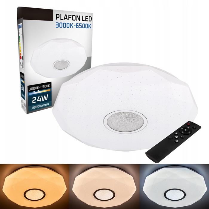 Plafonieră LED modernă Diami, diametru 39 cm, lumină caldă și rece