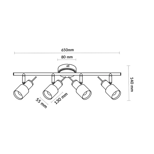 Lampă de tavan modernă 4xGU10, metal alb, design minimalist
