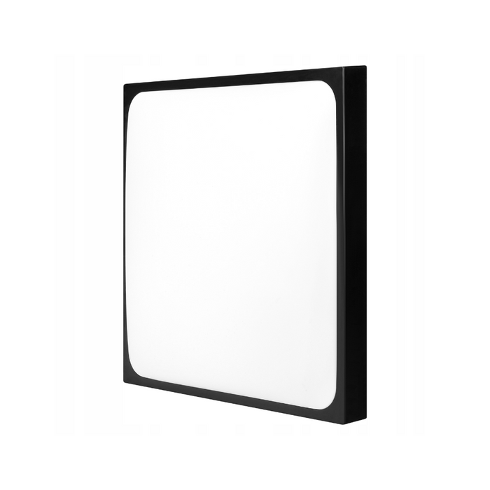 Plafonieră LED pătrată neagră 275x275mm pentru birouri moderne
