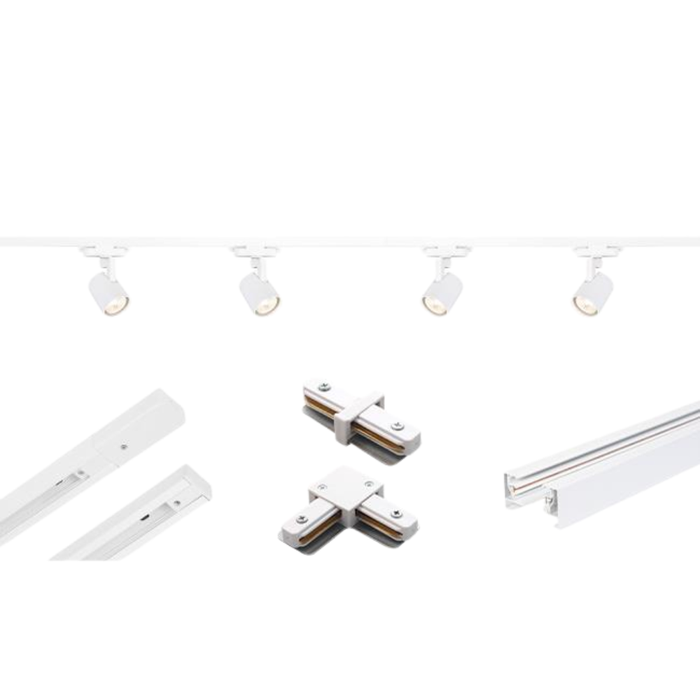 Șină 1-fază cu spoturi orientabile pentru blaturi și zone de lucru
