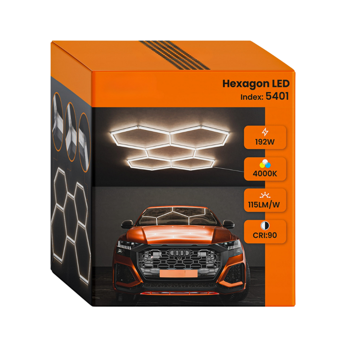 Panou LED HoneyComb 192W 5 hexagoane lumină naturală
