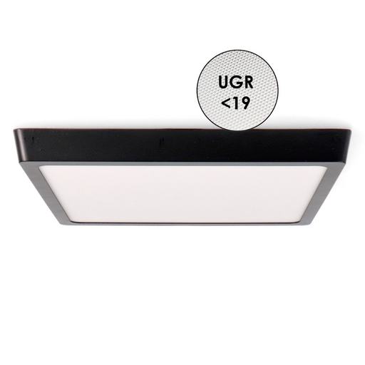 Corp iluminat LED pătrat aplicat 2500 lumeni finisaj negru