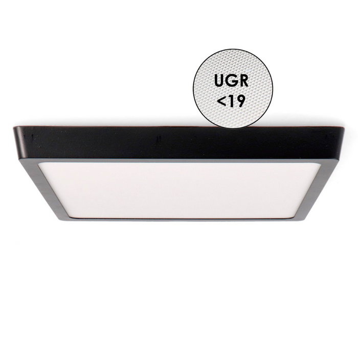 Corp iluminat LED pătrat aplicat 2500 lumeni finisaj negru