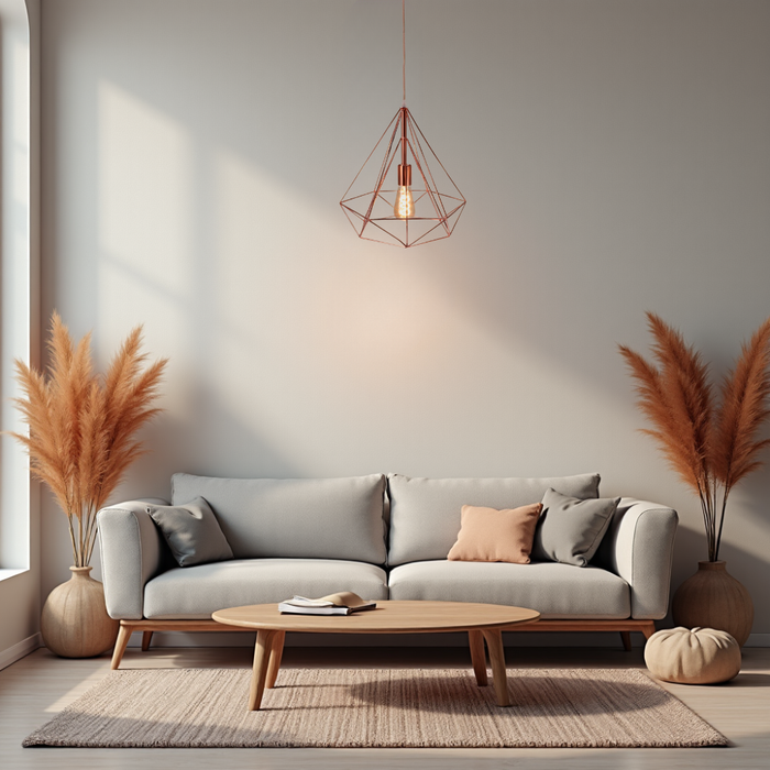 Detaliu structură geometrică metalică Rose Gold